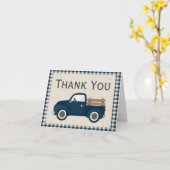 Carte de remerciements Rustic Blue Truck (Fleur jaune)