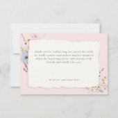Carte De Remerciements Rustic Blush Pink Romantic Wildflower Wedding (Dos)