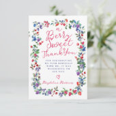 Carte De Remerciements Rustic Boho Berry Été 70e Anniversaire Appartement (Debout devant)