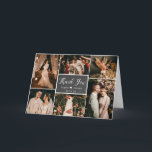Carte De Remerciements Rustic Chalkboard 6 Photo Collage Mariage<br><div class="desc">Carte pliée de Merci de montage multi-photo Mariage moderne et rustique. Élégant modèle carte de remerciements mariage avec six (6) photo sur le devant et une (1) photo à l'intérieur. Avec le texte "merci" dans une tourbillonnant police de script de calligraphie en blanc sur le tableau noir ou gris foncé...</div>