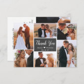 Carte De Remerciements Rustic Chalkboard 6 Photo Collage Script Mariage (Devant / Derrière)
