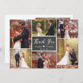 Carte De Remerciements Rustic Chalkboard Script 6 Photo Collage Mariage (Devant / Derrière)