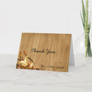 Carte De Remerciements Rustic Country Lily Watercolor Thank You card