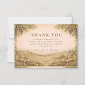 Carte De Remerciements Rustic Countryside Vineyard Wedding (Devant)