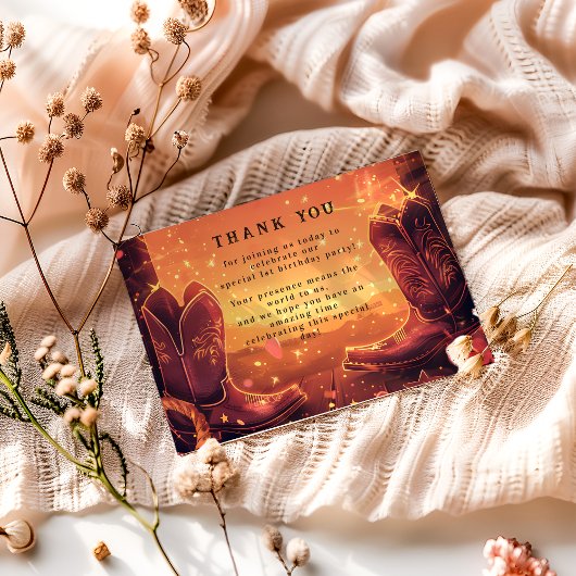 Carte De Remerciements Rustic Cowboy Rodeo 1st Birthday