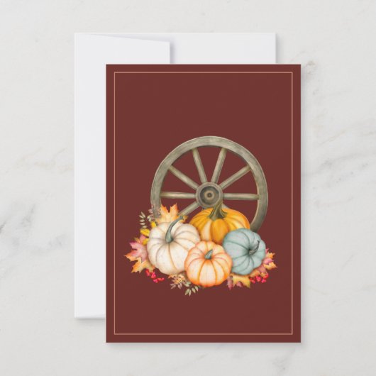 Carte De Remerciements Rustic Dark Terracotta Automne Citrouille Mariage (Dos)