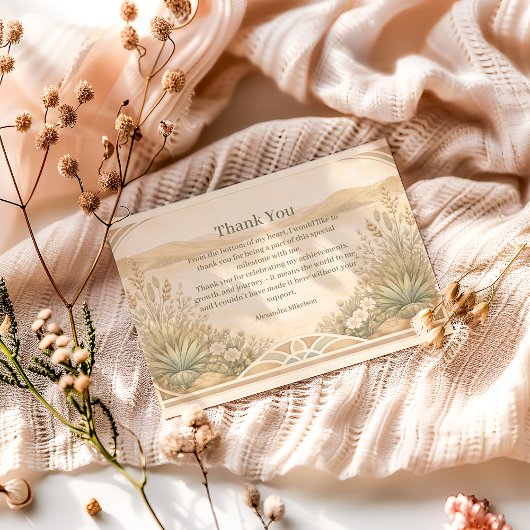 Carte De Remerciements Rustic Desert Meadow Birthday