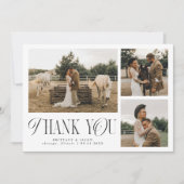 Carte De Remerciements Rustic Elegance Photo Collage Mariage (Devant)