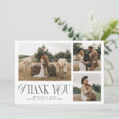 Carte De Remerciements Rustic Elegance Photo Collage Mariage (Debout devant)
