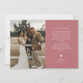 Carte De Remerciements Rustic Elegance Photo Collage Mariage Dusty Rose (Dos)