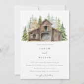 Carte De Remerciements Rustic Elegant Pine Forest Barnyard Mariage Invite (Devant)