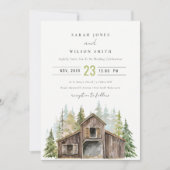 Carte De Remerciements Rustic Elegant Pine Forest Barnyard Mariage Invite (Devant)