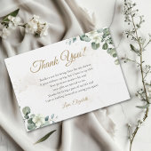Carte De Remerciements Rustic Eucalyptus Greenery Elegant Bridal Shower