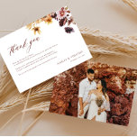 Carte De Remerciements Rustic Fall Boho Mariage Photo<br><div class="desc">Rustic Fall Boho Mariage Photo Merci Cartes</div>
