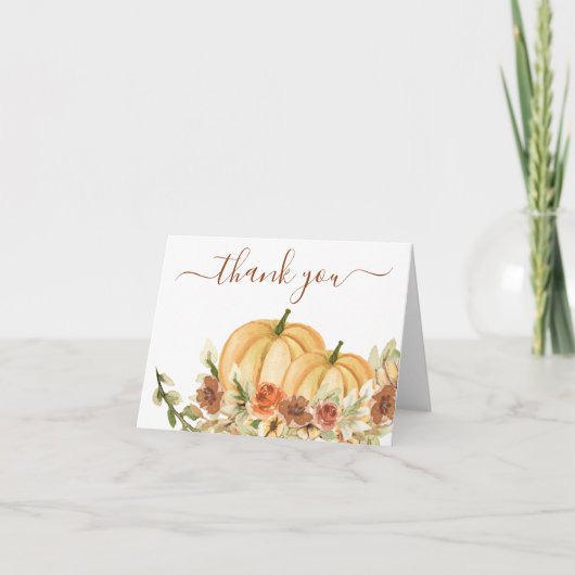 Carte De Remerciements Rustic Fall Citrouille (Devant)