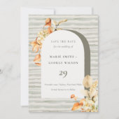 Carte De Remerciements Rustic Fall Citrouille Arch Floral Enregistrer la (Devant)