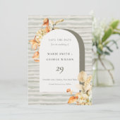 Carte De Remerciements Rustic Fall Citrouille Arch Floral Enregistrer la (Debout devant)