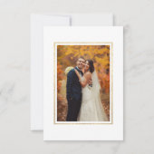 Carte De Remerciements Rustic Fall Floral Citrouille Mariage Photo Gold (Dos)