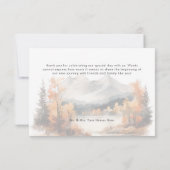 Carte De Remerciements Rustic Fall Mountain Scene Mariage d'aquarelle (Dos)