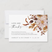 Carte De Remerciements Rustic Fall quitte Mariage (Devant)