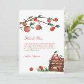 Carte De Remerciements Rustic Farm Ladybug Apple Baby shower fille (Debout devant)