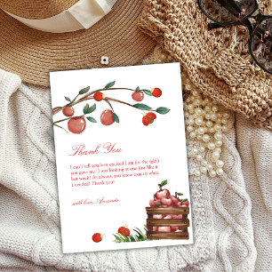 Carte De Remerciements Rustic Farm Ladybug Apple Baby shower fille