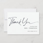 Carte De Remerciements Rustic Flowers Minimal Modern Script Bridal Shower (Devant)