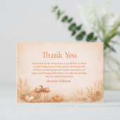 Carte De Remerciements Rustic Gingham Pumpkin Fall Graduation (Debout devant)