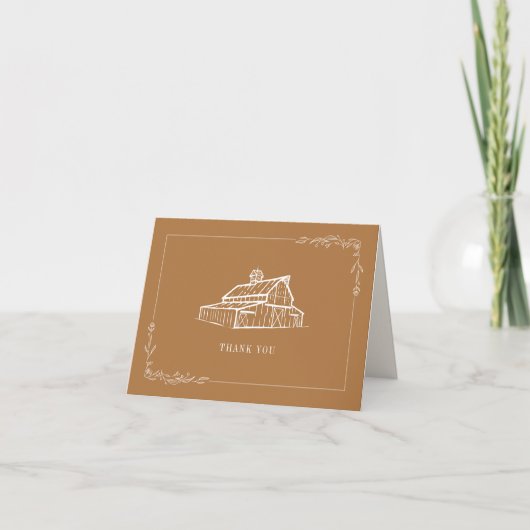 Carte De Remerciements Rustic Goldenrod Mariage de ferme (Devant)