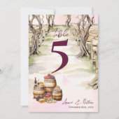 Carte De Remerciements Rustic Grapevine Winery Mariage Numéro de tableau (Devant)