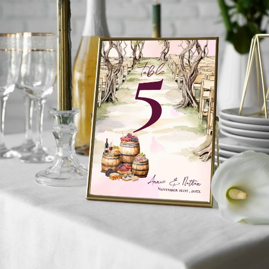 Carte De Remerciements Rustic Grapevine Winery Mariage Numéro de tableau