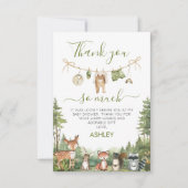 Carte De Remerciements Rustic Green Adventure Awaits Baby Shower (Devant)