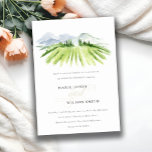 Carte De Remerciements Rustic Green Blue Winery Vineyard Wedding Inviter<br><div class="desc">Rustic Watercolor Vineyard Theme Collection.- c'est un élégant script aquarelle Illustration de vignoble vert vif en couleur, avec le fond de la chaîne de montagnes bleu ciel. Idéal pour vos mariages et fêtes à destination Vineyard. Il est très facile de customiser, avec vos données personnelles. Si vous avez besoin d'un...</div>