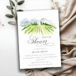 Carte De Remerciements Rustic Green Winery Vineyard Fête des mariées Invi<br><div class="desc">Rustic Watercolor Vineyard Theme Collection.- c'est un élégant script aquarelle Illustration de vignoble vert vif en couleur, avec le fond de la chaîne de montagnes bleu ciel. Idéal pour vos mariages et fêtes à destination Vineyard. Il est très facile de customiser, avec vos données personnelles. Si vous avez besoin d'un...</div>