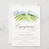 Carte De Remerciements Rustic Green Winery Vineyard Fiançailles Invitatio (Devant)