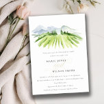 Carte De Remerciements Rustic Green Winery Vineyard Fiançailles Invitatio<br><div class="desc">Rustic Watercolor Vineyard Theme Collection.- c'est un élégant script aquarelle Illustration de vignoble vert vif en couleur, avec le fond de la chaîne de montagnes bleu ciel. Idéal pour vos mariages et fêtes à destination Vineyard. Il est très facile de customiser, avec vos données personnelles. Si vous avez besoin d'un...</div>