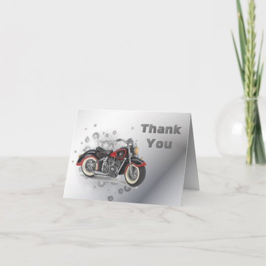 Carte De Remerciements Rustic grunge Motorcyle Biker Wedding (Devant)