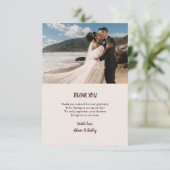 Carte De Remerciements Rustic Maple Leaf Fall Wedding Thank You Card (Debout devant)