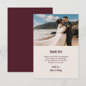 Carte De Remerciements Rustic Maple Leaf Fall Wedding Thank You Card (Devant / Derrière)