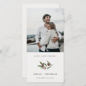 Carte De Remerciements Rustic Minimal Olive Branch Foliage Mariage Photo (Devant / Derrière)