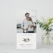 Carte De Remerciements Rustic Minimal Olive Branch Foliage Mariage Photo (Debout devant)