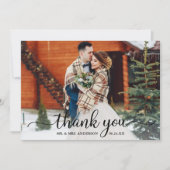 Carte De Remerciements Rustic Modern Calligraphy Script Mariage photo (Devant)
