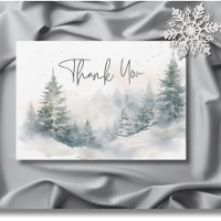 Rustic Mountain Winter Scene Mariage d'aquarelle