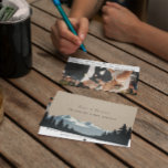 Carte De Remerciements Rustic Mountain Woodland Forest Mariage Photo<br><div class="desc">Conçu pour se coordonner avec notre collection de Mariages forestiers de montagne **Des modèles coordonnés pour cette suite de mariages se trouvent dans la collection ci-dessous ou en collant cette URL dans votre navigateur : https://www.zazzle.com/collections/rustic_antlers_hunt_is_over_wedding_collection_1-119776334247121435?rf=238919973384052768&CMPN=share_dclit&lang=en&social=true</div>