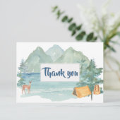 Carte De Remerciements Rustic Mountains Baby shower d'Aventure Couples (Debout devant)