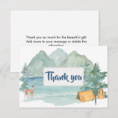 Carte De Remerciements Rustic Mountains Baby shower d'Aventure Couples (Devant / Derrière)