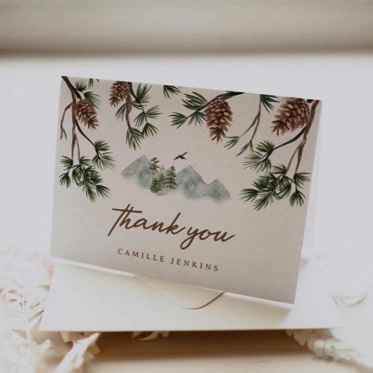 Carte De Remerciements Rustic Mountains Boy Baby shower