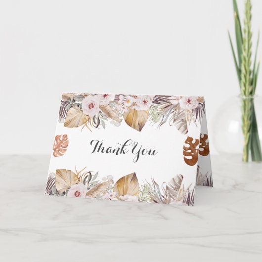 Carte De Remerciements Rustic Neutral Boho Wedding (Devant)
