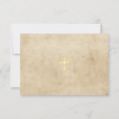 Carte De Remerciements Rustic Parchment Sunflowers Orthodox Baptism (Dos)