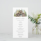 Carte De Remerciements Rustic Pine Woods Forest Barnyard Wedding Programm (Debout devant)